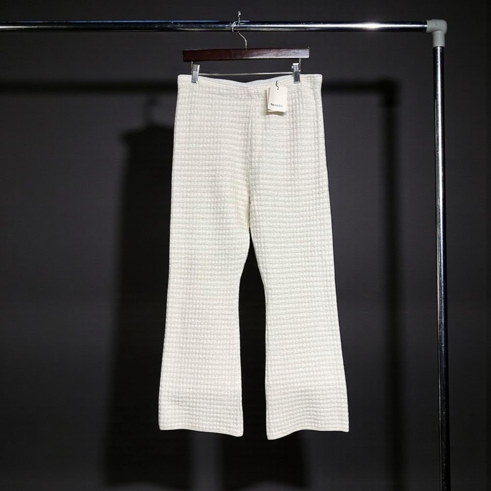 🌻NEW w/tags Sandro Fancy Braid Trim Side Zip Tweed Pants Women’s Size 42 US 10 - Picture 6 of 15